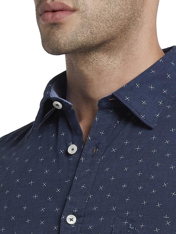 blue printed casual shirt - 17670300 - Zoom Image - 6