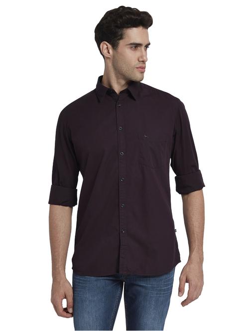 purple solid casual shirt - 17670302 - Standard Image - 1