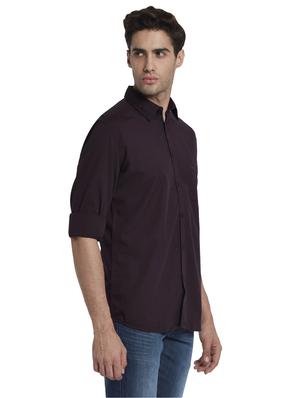 purple solid casual shirt - 17670302 - Standard Image - 3