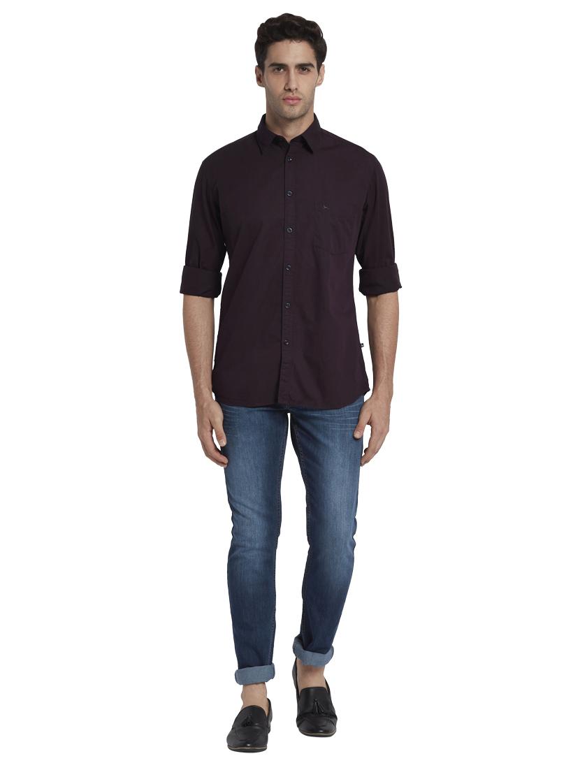 purple solid casual shirt - 17670302 - Zoom Image - 5