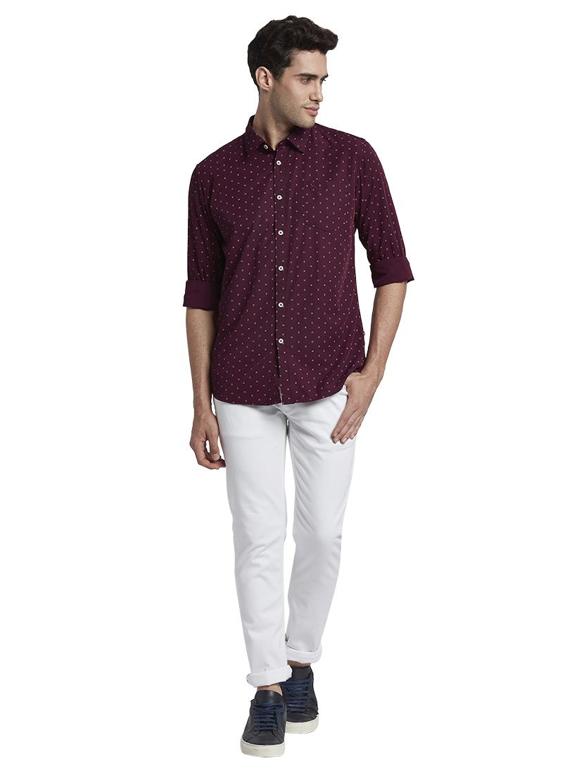 burgundy printed casual shirt - 17670308 - Zoom Image - 5