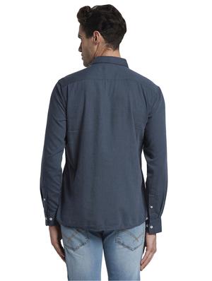 blue solid casual shirt - 17670310 - Standard Image - 4