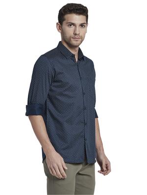 blue printed casual shirt - 17670315 - Standard Image - 3