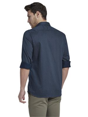 blue printed casual shirt - 17670315 - Standard Image - 4