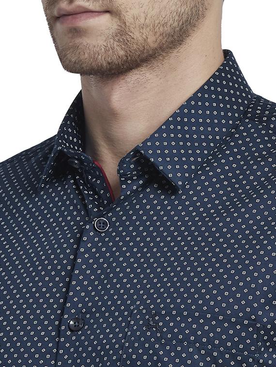 blue printed casual shirt - 17670315 - Zoom Image - 6