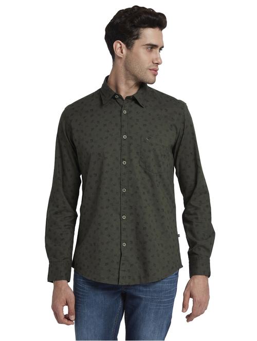 green printed casual shirt - 17670318 - Standard Image - 1