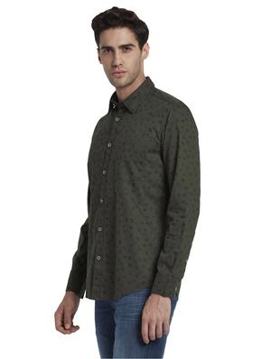 green printed casual shirt - 17670318 - Standard Image - 2