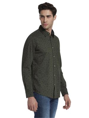 green printed casual shirt - 17670318 - Standard Image - 3