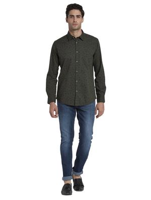 green printed casual shirt - 17670318 - Standard Image - 5