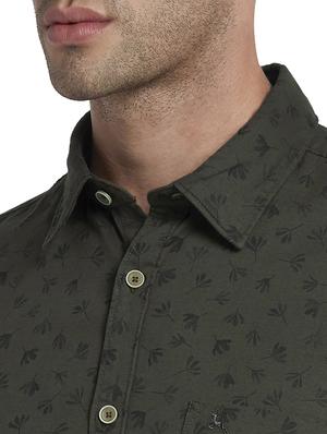 green printed casual shirt - 17670318 - Standard Image - 6