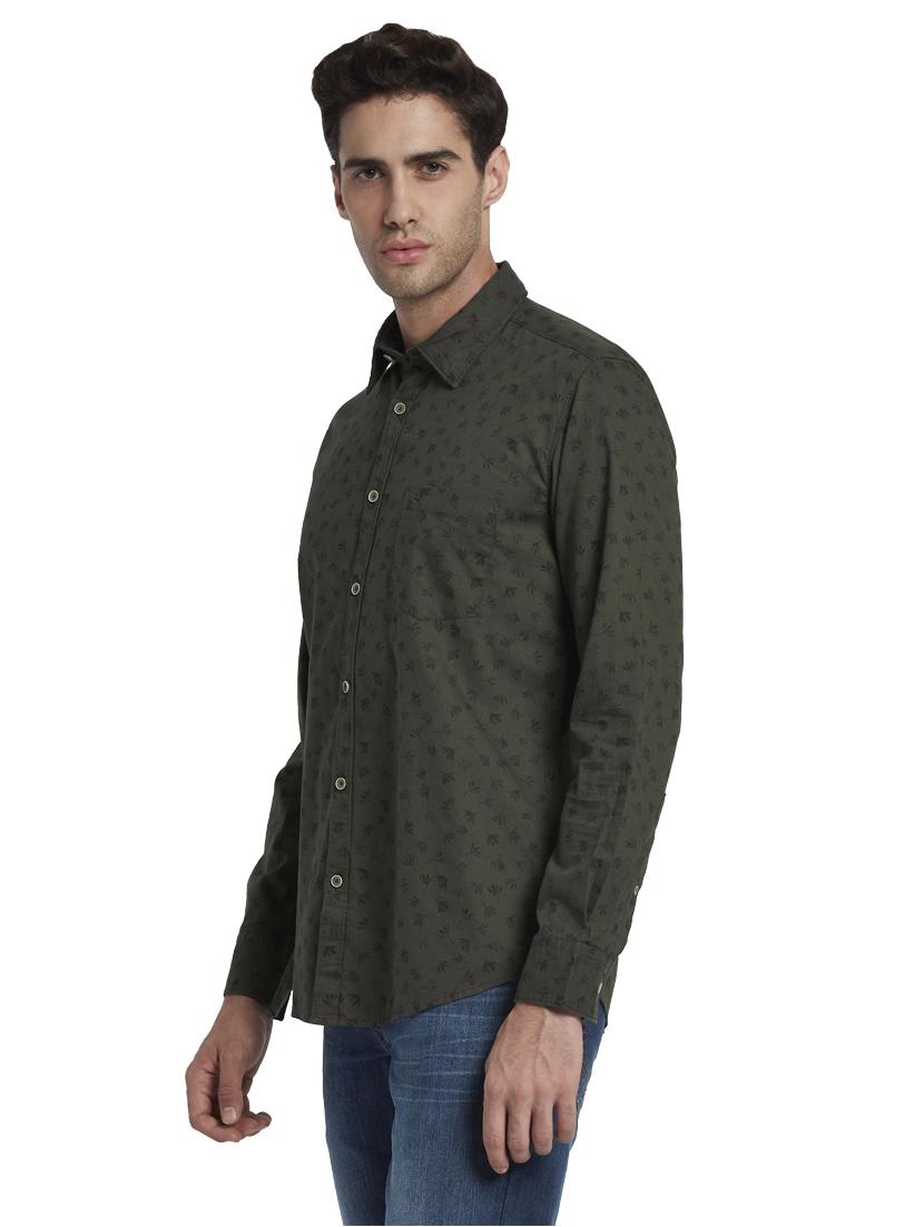 green printed casual shirt - 17670318 - Zoom Image - 2