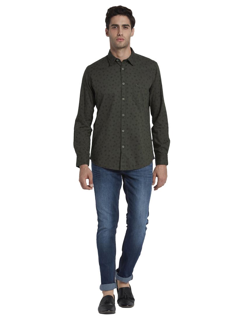 green printed casual shirt - 17670318 - Zoom Image - 5