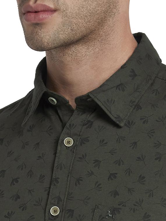green printed casual shirt - 17670318 - Zoom Image - 6