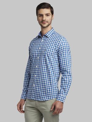 blue checkered casual shirt - 17670330 - Standard Image - 2
