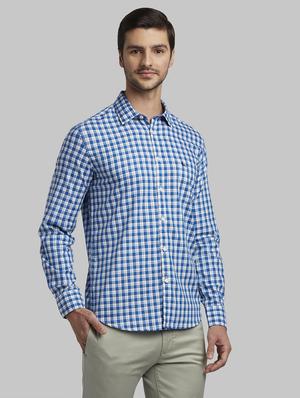 blue checkered casual shirt - 17670330 - Standard Image - 3
