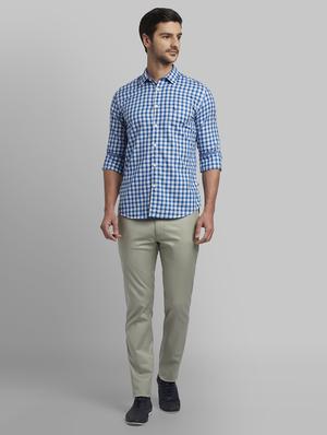 blue checkered casual shirt - 17670330 - Standard Image - 5