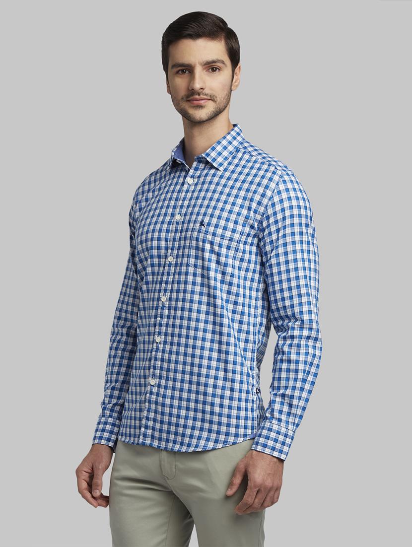 blue checkered casual shirt - 17670330 - Zoom Image - 2
