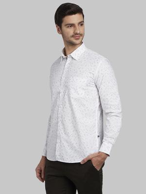 white printed casual shirt - 17670345 - Standard Image - 2