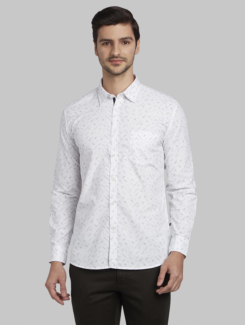 white printed casual shirt - 17670345 - Zoom Image - 1