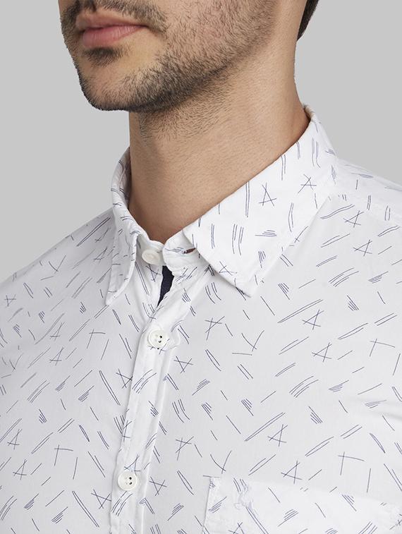 white printed casual shirt - 17670345 - Zoom Image - 6