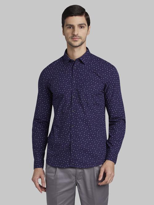 blue printed casual shirt - 17670350 - Standard Image - 1
