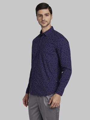 blue printed casual shirt - 17670350 - Standard Image - 2