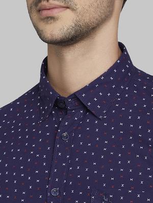 blue printed casual shirt - 17670350 - Standard Image - 6