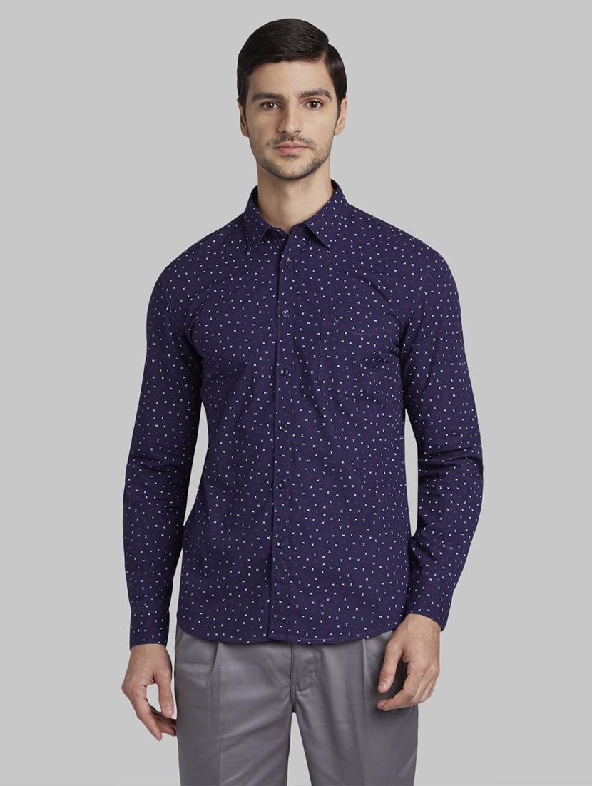 blue printed casual shirt - 17670350 - Zoom Image - 1