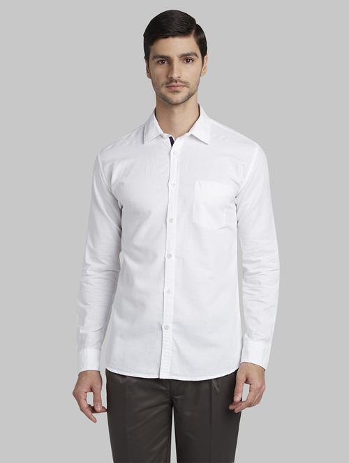 white solid casual shirt - 17670362 - Standard Image - 1