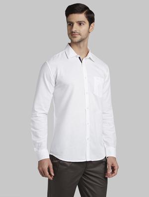 white solid casual shirt - 17670362 - Standard Image - 3