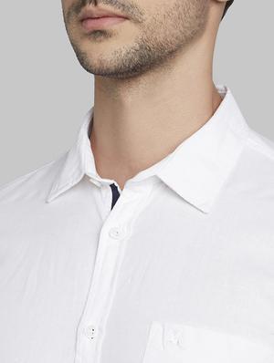 white solid casual shirt - 17670362 - Standard Image - 6