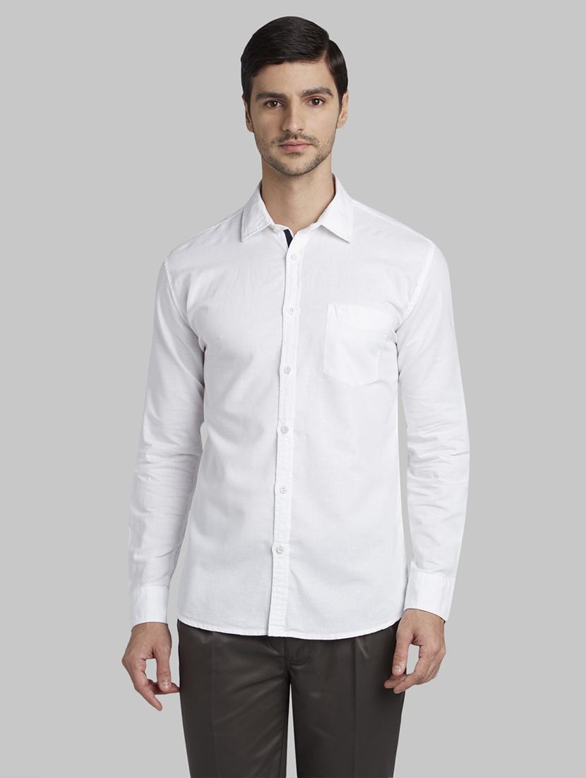white solid casual shirt - 17670362 - Zoom Image - 1