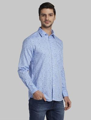 blue printed casual shirt - 17670367 - Standard Image - 2