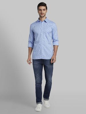blue printed casual shirt - 17670367 - Standard Image - 5