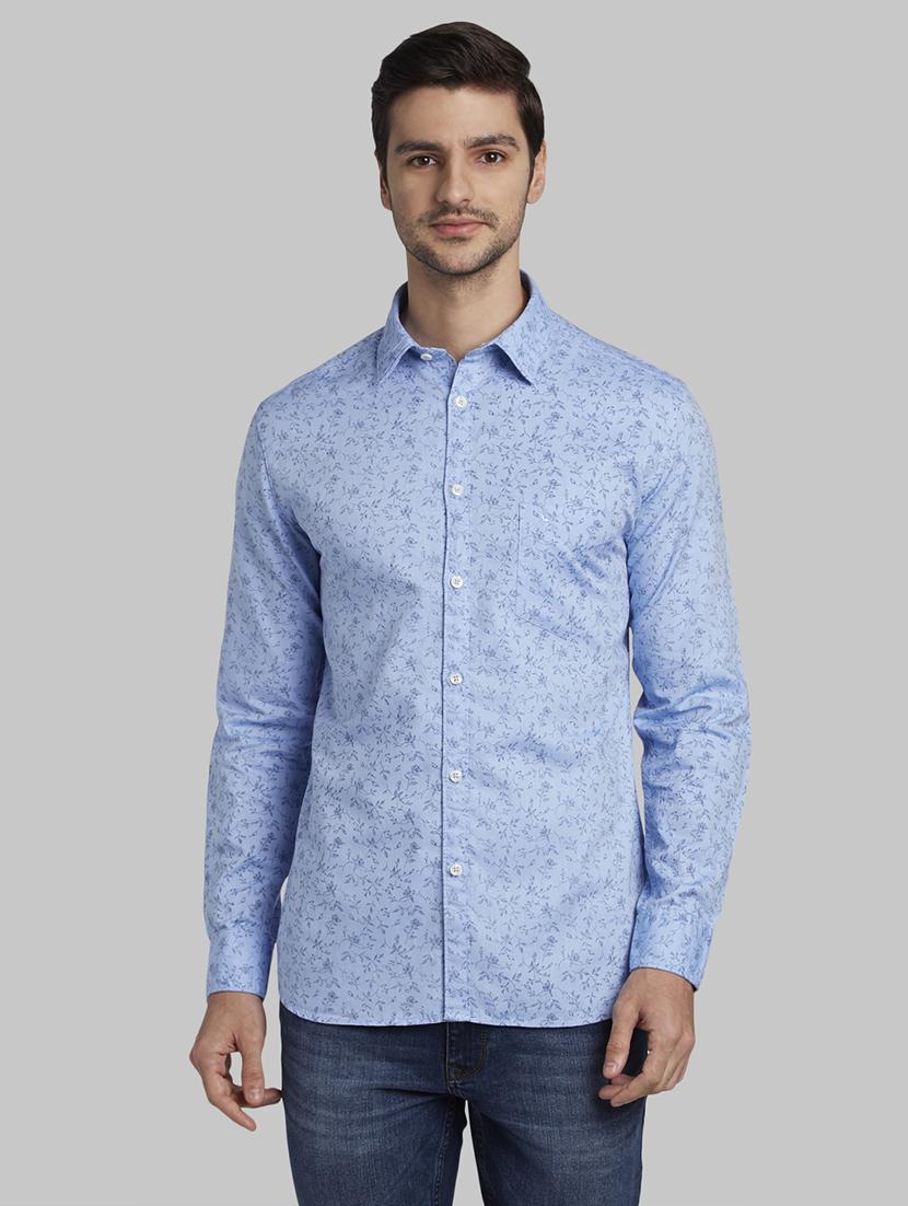 blue printed casual shirt - 17670367 - Zoom Image - 1