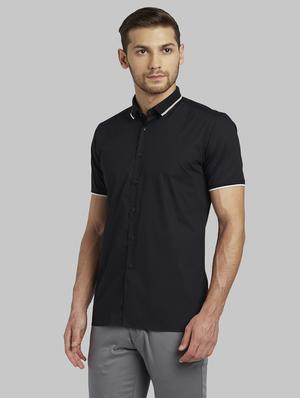 black solid casual shirt - 17670381 - Standard Image - 2