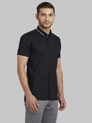 black solid casual shirt - 17670381 - Standard Image - 3