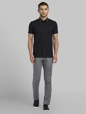 black solid casual shirt - 17670381 - Standard Image - 5