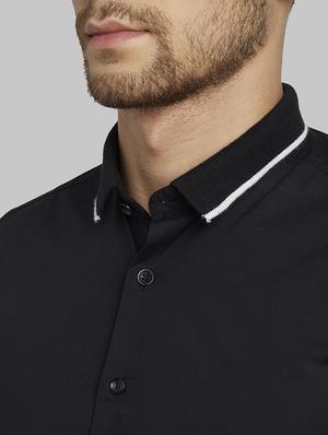 black solid casual shirt - 17670381 - Standard Image - 6