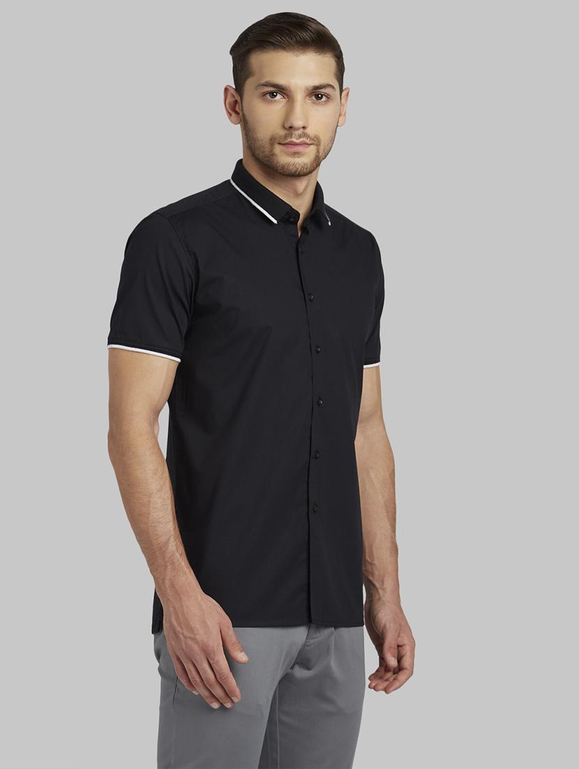 black solid casual shirt - 17670381 - Zoom Image - 3