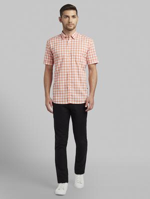 orange checkered casual shirt - 17670390 - Standard Image - 5