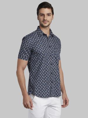 blue floral casual shirt - 17670395 - Standard Image - 3