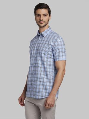 blue checkered casual shirt - 17670403 - Standard Image - 3