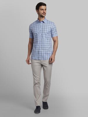 blue checkered casual shirt - 17670403 - Standard Image - 5