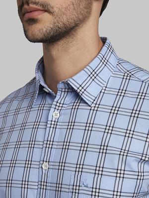 blue checkered casual shirt - 17670403 - Standard Image - 6