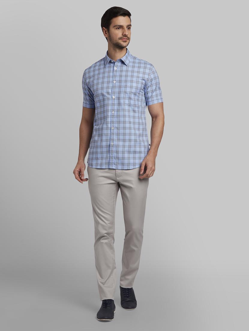 blue checkered casual shirt - 17670403 - Zoom Image - 5