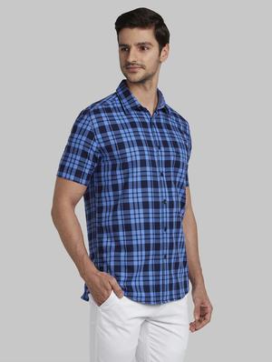 blue checkered casual shirt - 17670406 - Standard Image - 2