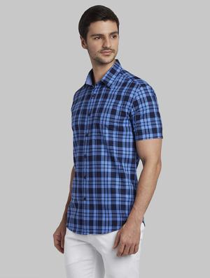 blue checkered casual shirt - 17670406 - Standard Image - 3