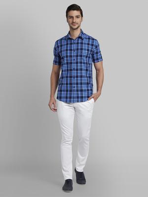 blue checkered casual shirt - 17670406 - Standard Image - 5