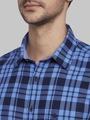 blue checkered casual shirt - 17670406 - Standard Image - 6